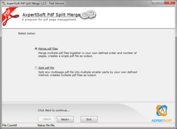 AxpertSoft Pdf Split Merge screenshot