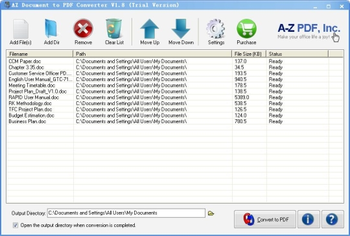 AZ Document to PDF Converter screenshot
