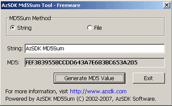 AzSDK MD5Sum screenshot