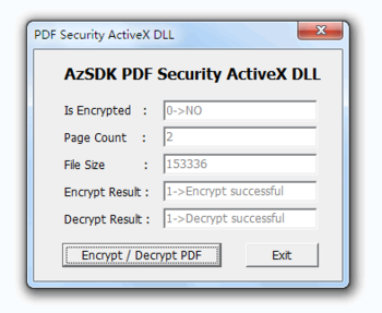 AzSDK PDF Security ActiveX DLL screenshot