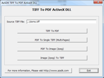 AzSDK TIFF To PDF ActiveX DLL screenshot
