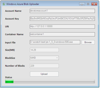 Azure Blob Uploader screenshot