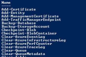 Azure Management Cmdlets screenshot