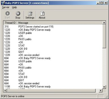 Baby POP3 Server screenshot