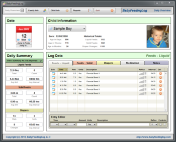 BabyFeedingLog for Windows screenshot