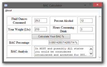 BAC Calculator screenshot