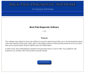 Back Pain Diagnostic Software screenshot