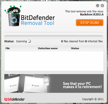 Backdoor.R2D2.A Removal Tool screenshot