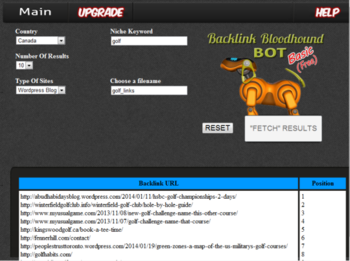Backlink Bloodhound Bot Free screenshot