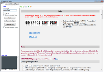 Backpage Bot Pro screenshot