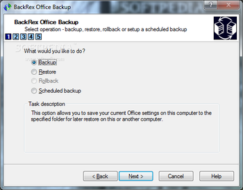 BackRex Office Backup screenshot