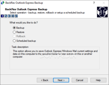 BackRex Outlook Express Backup screenshot 2