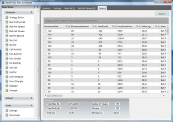 BackTester screenshot