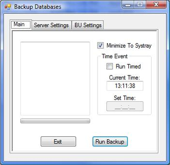 Backup DB screenshot