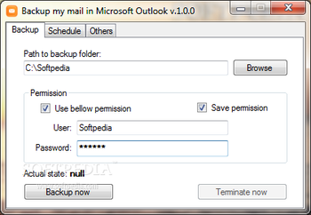 Backup my mail in Microsoft Outlook screenshot