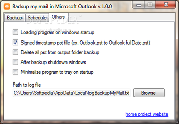 Backup my mail in Microsoft Outlook screenshot 3