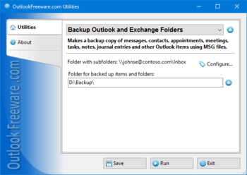 Backup Outlook and Exchange Folders screenshot