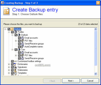 Backup Outlook screenshot 2