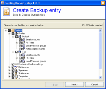 Backup Outlook screenshot 3