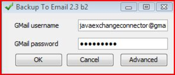 Backup To EMail screenshot