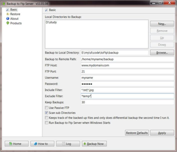 Backup to Ftp Server screenshot