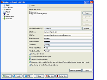 Backup to Gmail screenshot 2