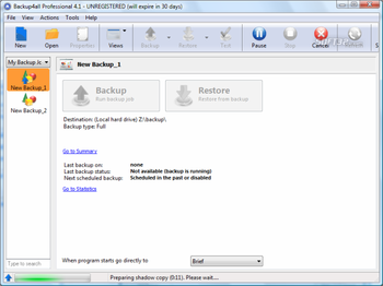 Backup4all Professional screenshot 2