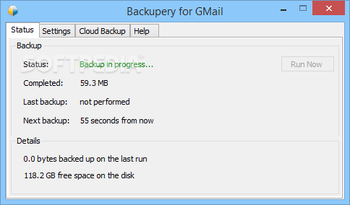 Backupery for GMail screenshot