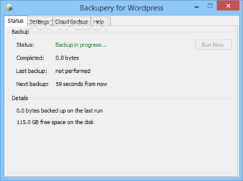 Backupery for Wordpress screenshot