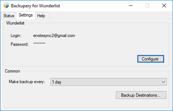 Backupery for Wunderlist screenshot 2