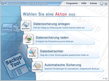 BackupTool for Outlook Express screenshot