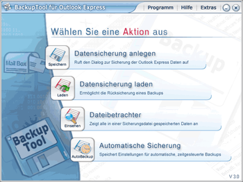 BackupTool for Outlook Express screenshot 2