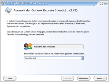 BackupTool for Outlook Express screenshot 3