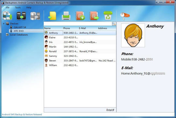 Backuptrans Android Contacts Backup & Restore screenshot