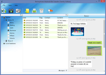Backuptrans Android Kik Transfer screenshot