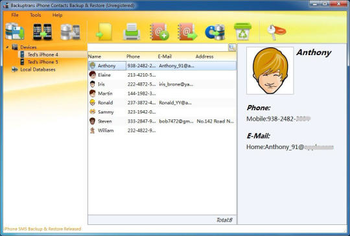 Backuptrans iPhone Contacts Backup & Restore screenshot