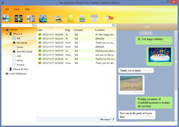 Backuptrans iPhone Line Transfer screenshot