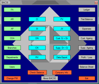 BACSE System screenshot 2
