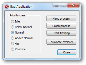 Bad Application screenshot
