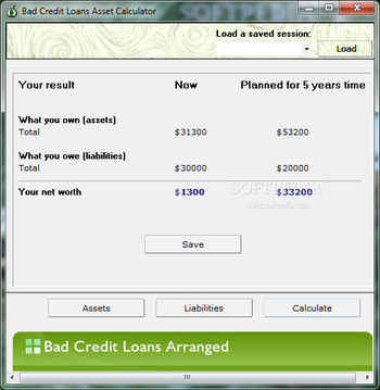 Bad Credit Loans Asset Calculator screenshot 3
