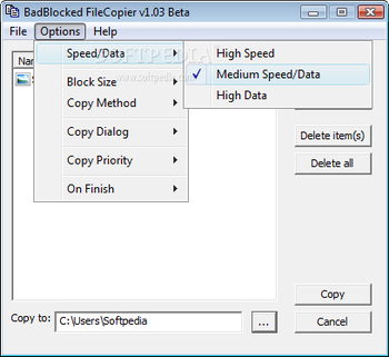 BadBlocked FileCopier screenshot 2