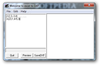 Badog Excel to DXF screenshot