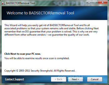 BADSECTOR Removal Tool screenshot