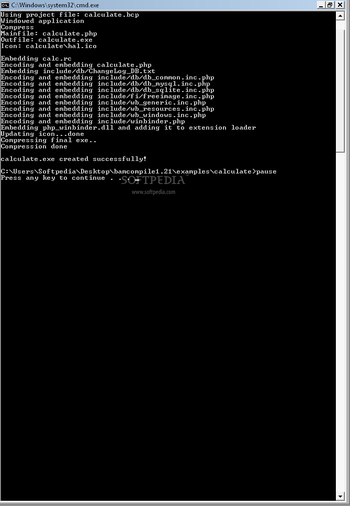 Bambalam PHP EXE Compiler/Embedder screenshot