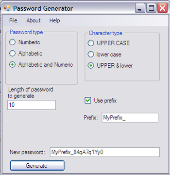 Banana Password Generator screenshot