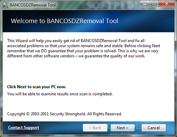 BANCOSDZ Removal Tool screenshot