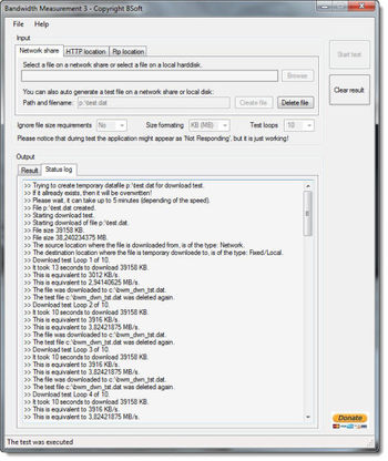 Bandwidth Measurement screenshot 3