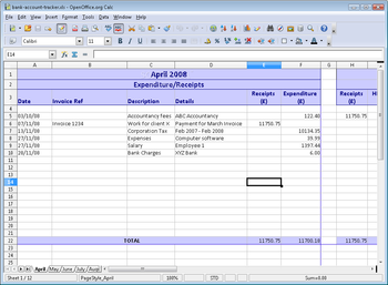 Bank Account Tracker screenshot