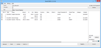 Bank2QBO screenshot