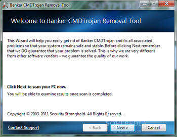 Banker CMD Trojan Removal Tool screenshot